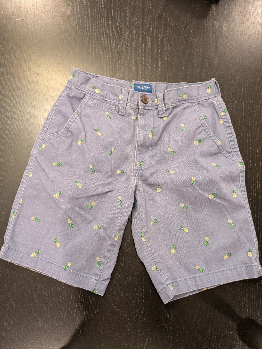 Arizona Jean Company Lavender Embroidered Pineapple Shorts